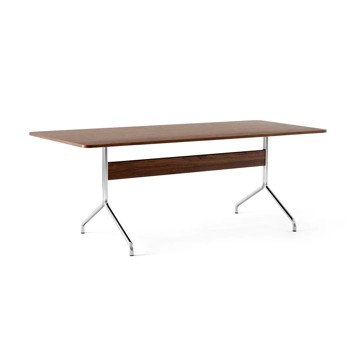 & Tradition - Pavilion Dining Table de salle à manger AV19, 200 x 90 cm, noyer laqué / piétement chromé