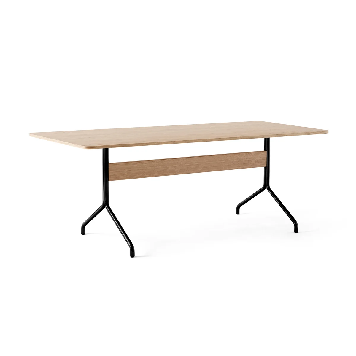 & Tradition - Pavilion Dining Table de salle à manger AV19, 200 x 90 cm, chêne laqué transparent / piétement noir & Tradition - Pavilion Dining Table de salle à manger AV19, 200 x 90 cm, chêne laqué transparent / piétement noir