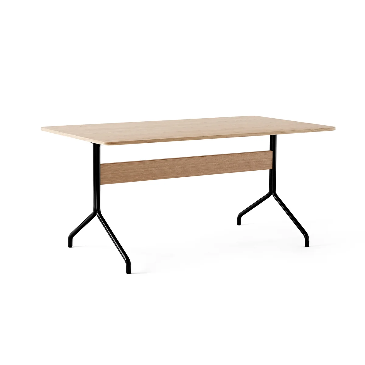 & Tradition - Pavilion Dining Table de salle à manger AV18, 160 x 90 cm, chêne laqué transparent / piétement noir & Tradition - Pavilion Dining Table de salle à manger AV18, 160 x 90 cm, chêne laqué transparent / piétement noir