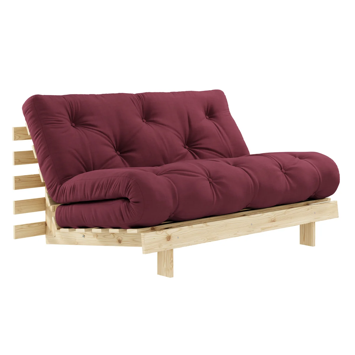 Karup - Roots Canapé-lit, 140 x 200 cm, pin naturel / bordeaux (710) Karup - Roots Canapé-lit, 140 x 200 cm, pin naturel / bordeaux (710)