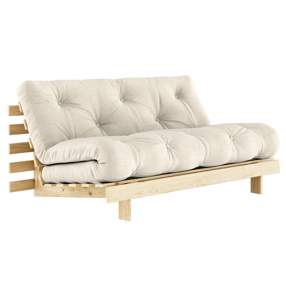 Karup - Roots Canapé-lit, 160 x 200 cm, pin naturel / lin (914) Karup - Roots Canapé-lit, 160 x 200 cm, pin naturel / lin (914)