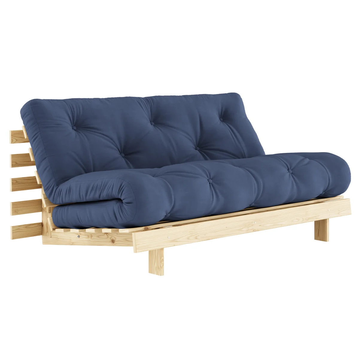 Karup - Roots Canapé-lit, 160 x 200 cm, pin naturel / bleu marine (737) Karup - Roots Canapé-lit, 160 x 200 cm, pin naturel / bleu marine (737)