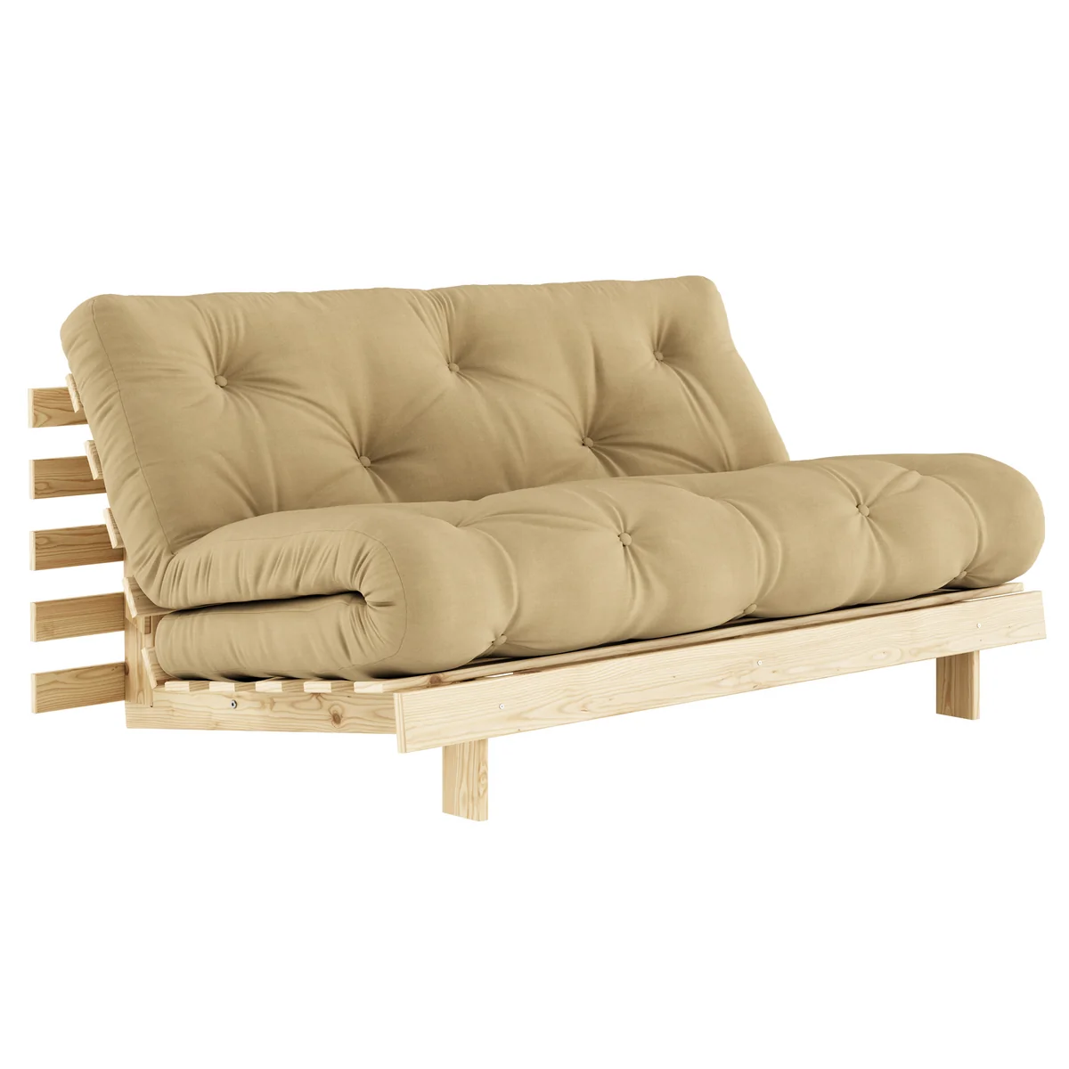 Karup - Roots Canapé-lit, 160 x 200 cm, pin naturel / beige blé (758)