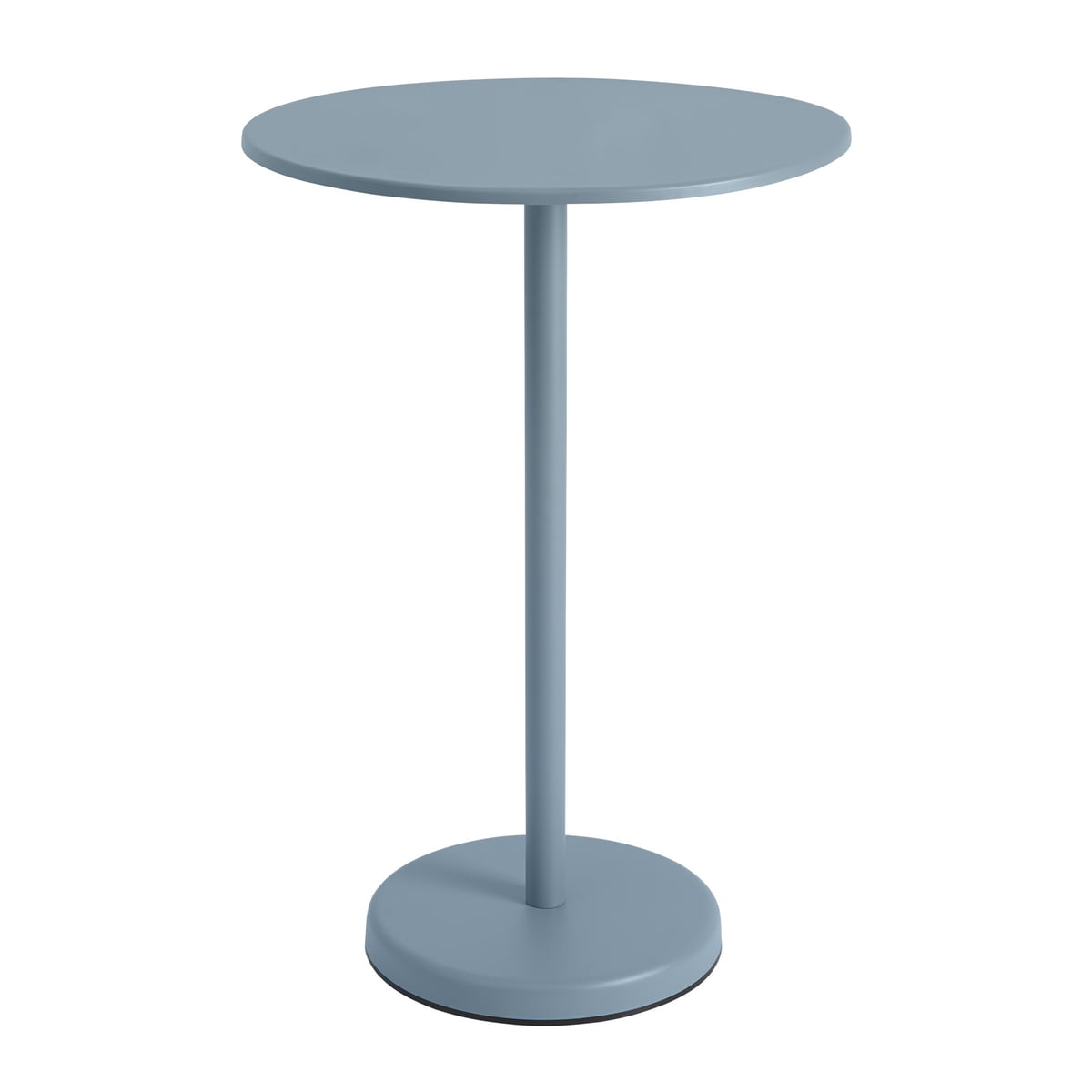 muuto - linear steel table de bistrot outdoor, ø 70 x h 105 cm, bleu clair