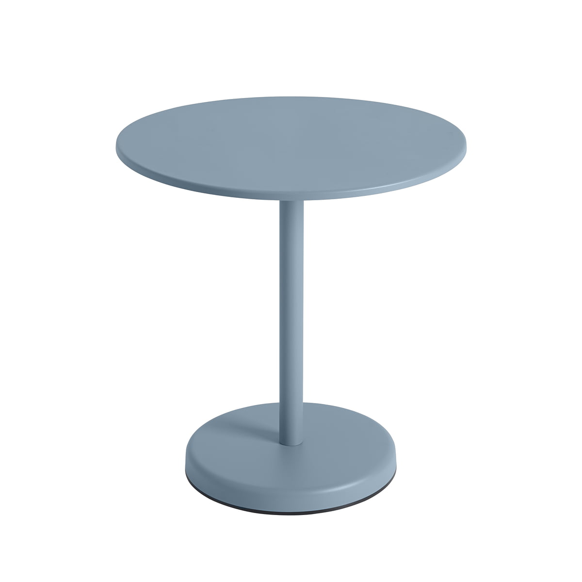 muuto - linear steel table de bistrot outdoor, ø 70 x h 73 cm, bleu clair