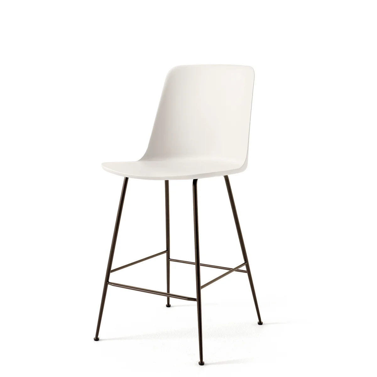 & Tradition - Rely HW91 Chaise de bar, blanc / bronze