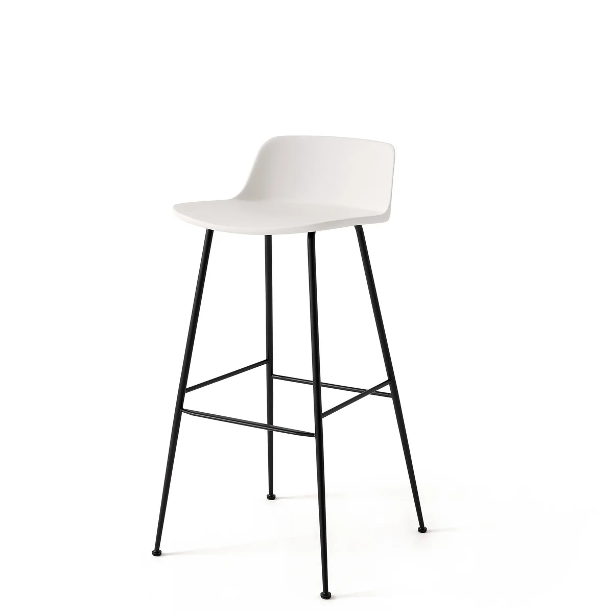 & Tradition - Rely HW86 Chaise de bar, blanc / noir
