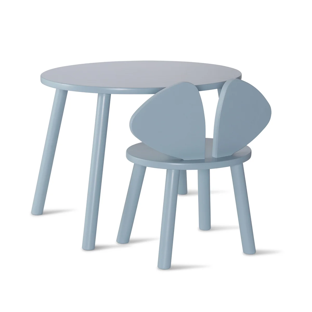 Nofred - Mouse Toddler Set (chaise et table), bouleau laqué bleu clair Nofred - Mouse Toddler Set (chaise et table), bouleau laqué bleu clair