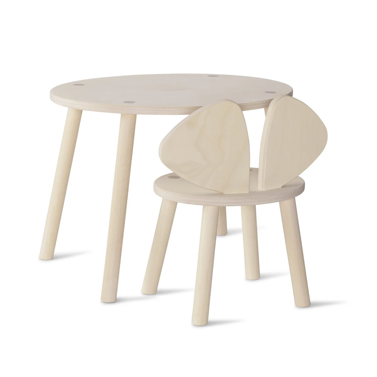 Nofred - Mouse Toddler Set (chaise et table), bouleau laqué mat Nofred - Mouse Toddler Set (chaise et table), bouleau laqué mat