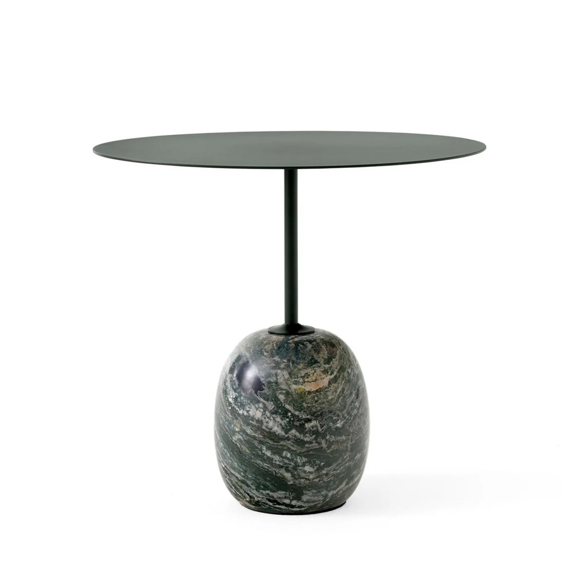 & Tradition - Lato Table d'appoint ovale 40 x 50 cm, H 45 cm, deep green / verde alpi marbre