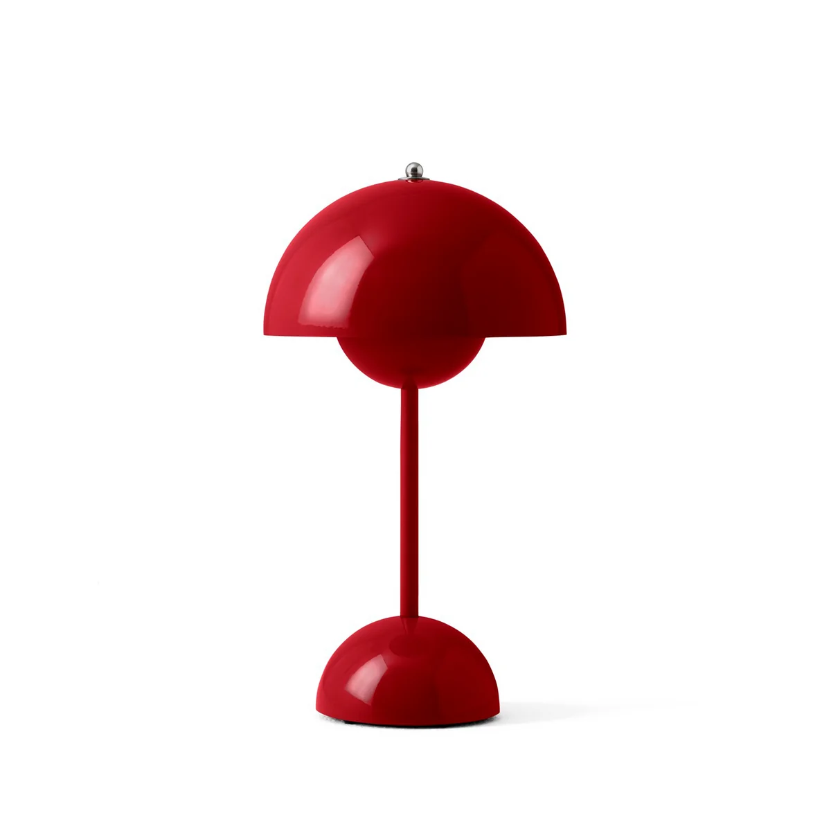 & Tradition - Flowerpot Lampe de table rechargeable VP9 avec câble de recharge magnétique, brillant, vermillon & Tradition - Flowerpot Lampe de table rechargeable VP9 avec câble de recharge magnétique, brillant, vermillon