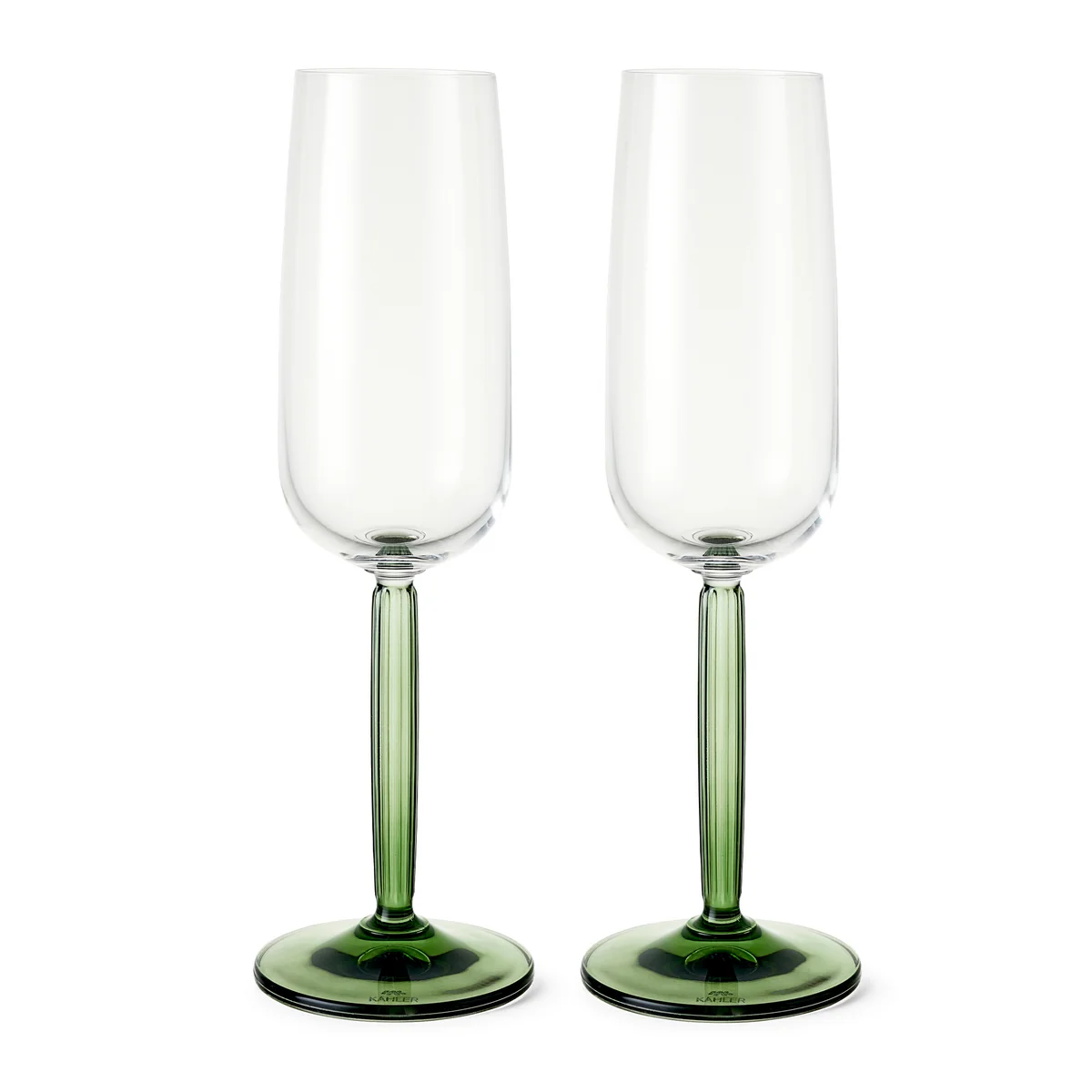 Kähler Design - Hammershøi Flûte à champagne, 240 ml (lot de 2), vert