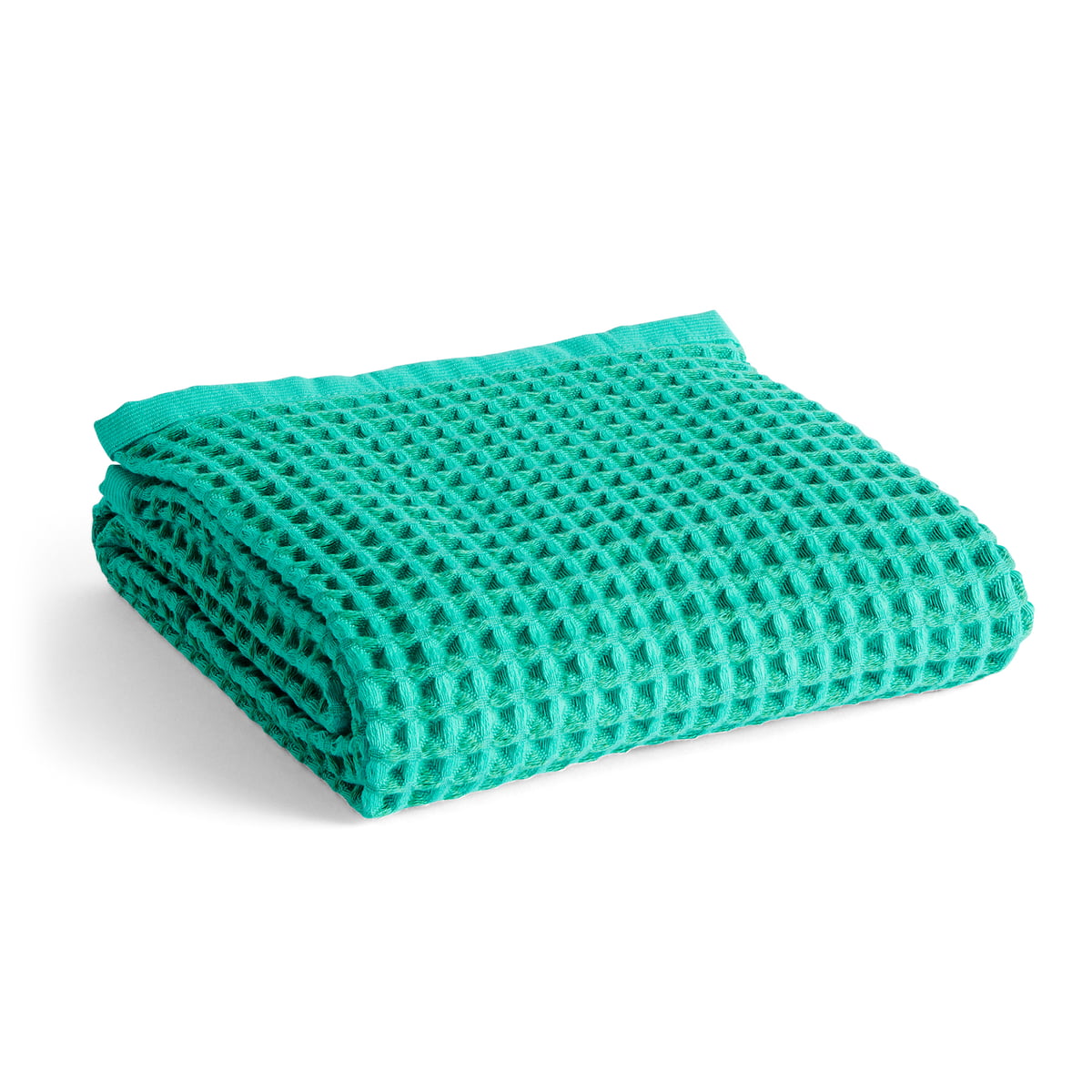 hay - waffle serviette de bain, 70 x 140 cm, vert émeraude