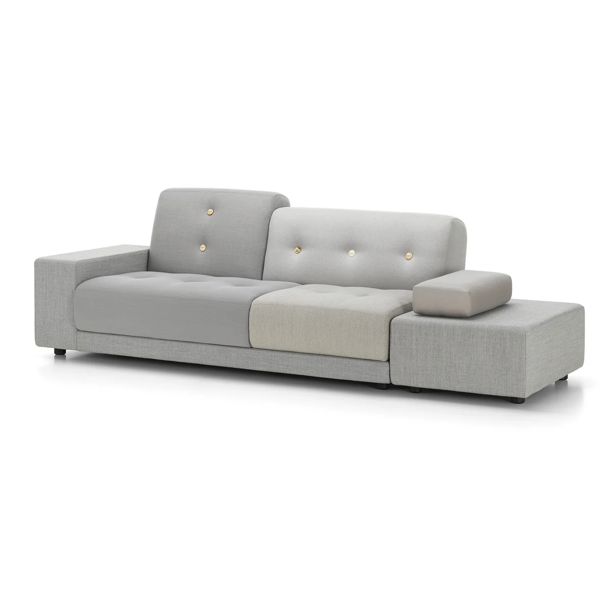 Vitra - Polder Canapé, accoudoir à gauche / gris (Mix The Pebble Greys 04) (Knopset clair 01) Vitra - Polder Canapé, accoudoir à gauche / gris (Mix The Pebble Greys 04) (Knopset clair 01)