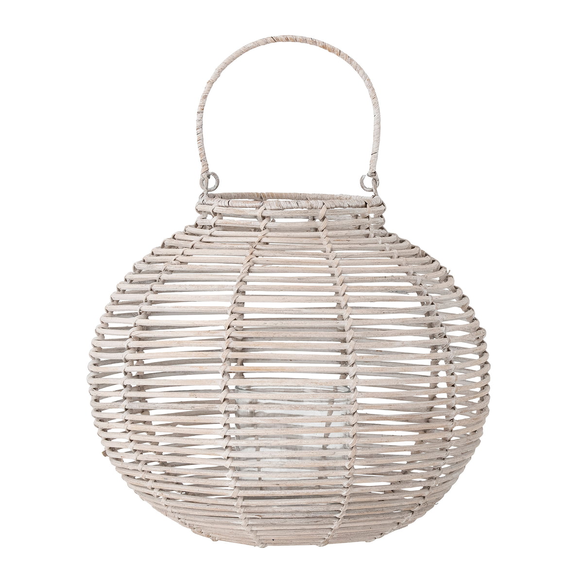 bloomingville - lanterne malua avec verre, ø 30 cm, blanc