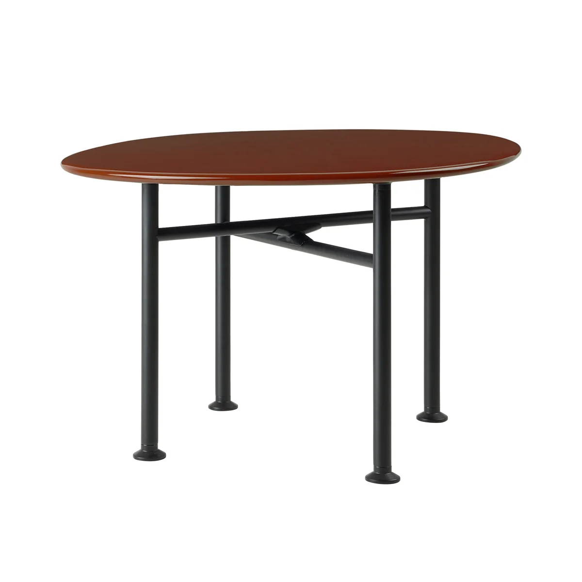 GUBI - Carmel Outdoor Lounge Table 60 x 60 cm, black semi matt / rock red