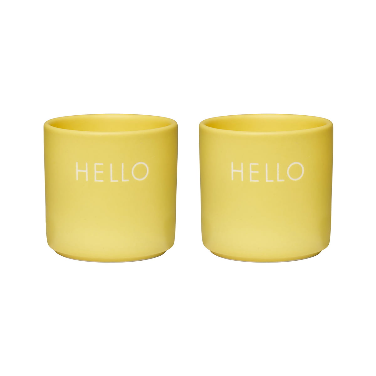 design letters - coquetiers, hello / yellow (set de 2)