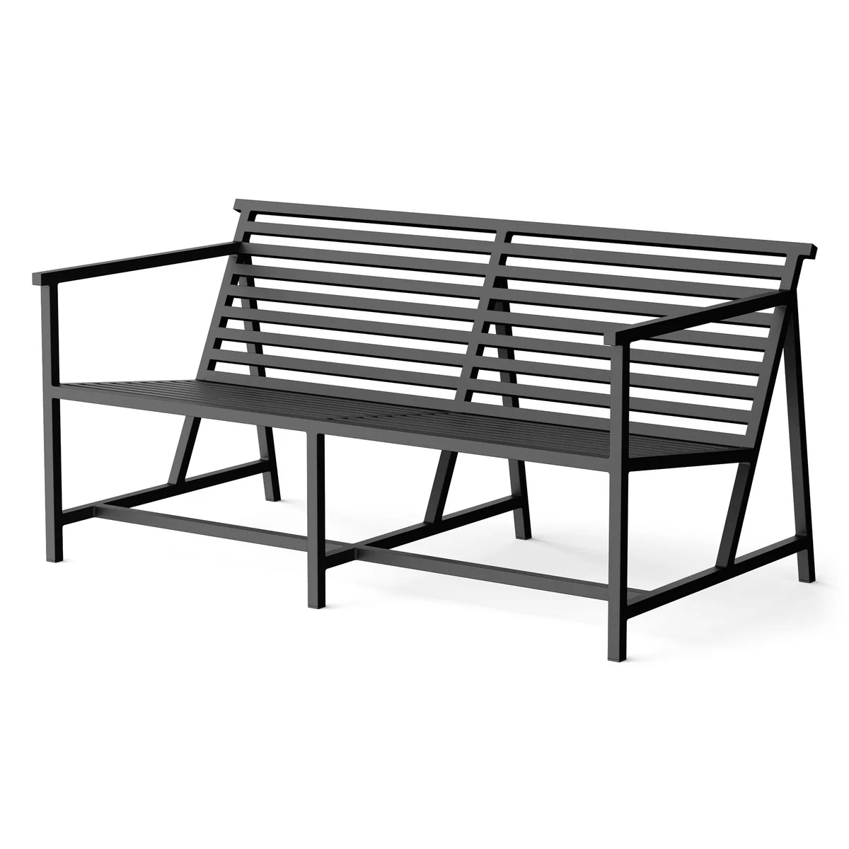 NINE - 19 Outdoors Lounge Banc de jardin 145 x 70 cm, noir (RAL 9011) NINE - 19 Outdoors Lounge Banc de jardin 145 x 70 cm, noir (RAL 9011)
