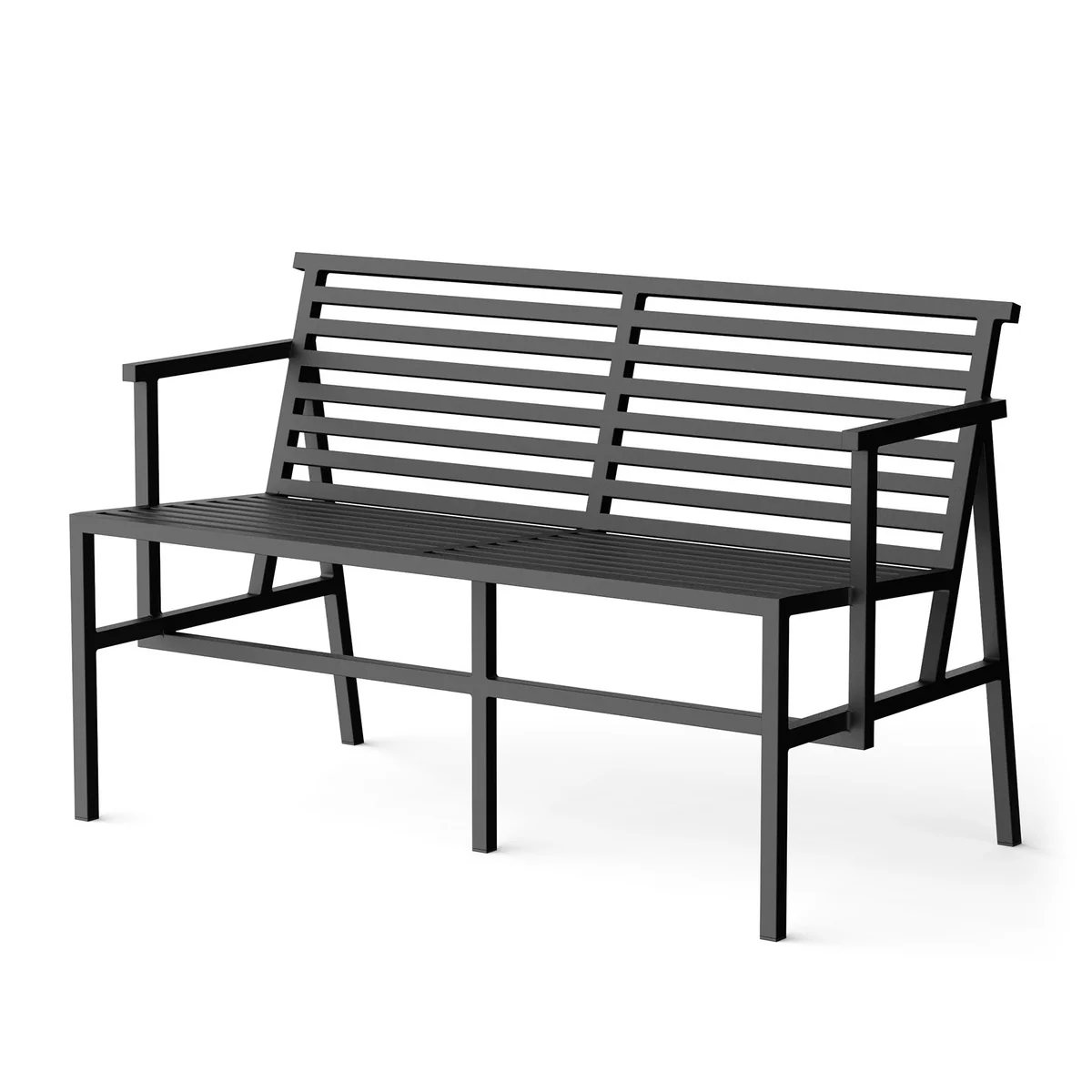 NINE - 19 Outdoors Dining Banc de jardin 125 x 75 cm, noir (RAL 9011) NINE - 19 Outdoors Dining Banc de jardin 125 x 75 cm, noir (RAL 9011)