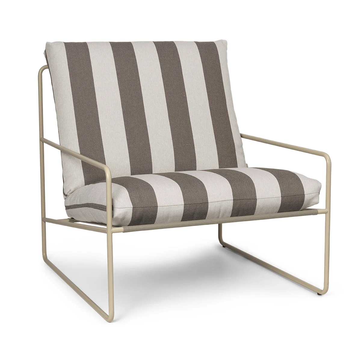 Ferm Living - Desert Stripe Fauteuil d'extérieur, cachemire / chocolat Ferm Living - Desert Stripe Fauteuil d'extérieur, cachemire / chocolat