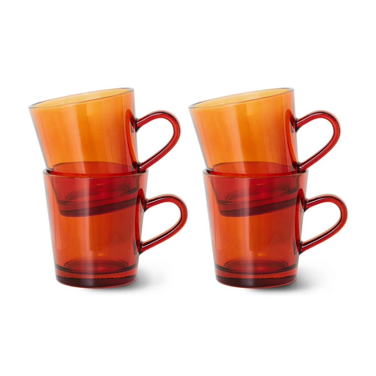 HKliving - 70's Tasse à café 230 ml, amber brown (set de 4)