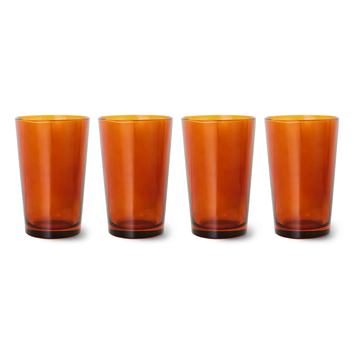 hkliving - 70's mugs à thé, amber brown (set de 4)