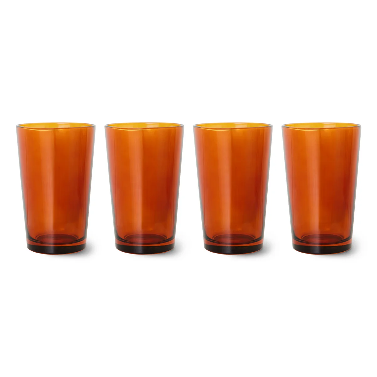 HKliving - 70's Verre Tasse à thé 430 ml, amber brown (set de 4)