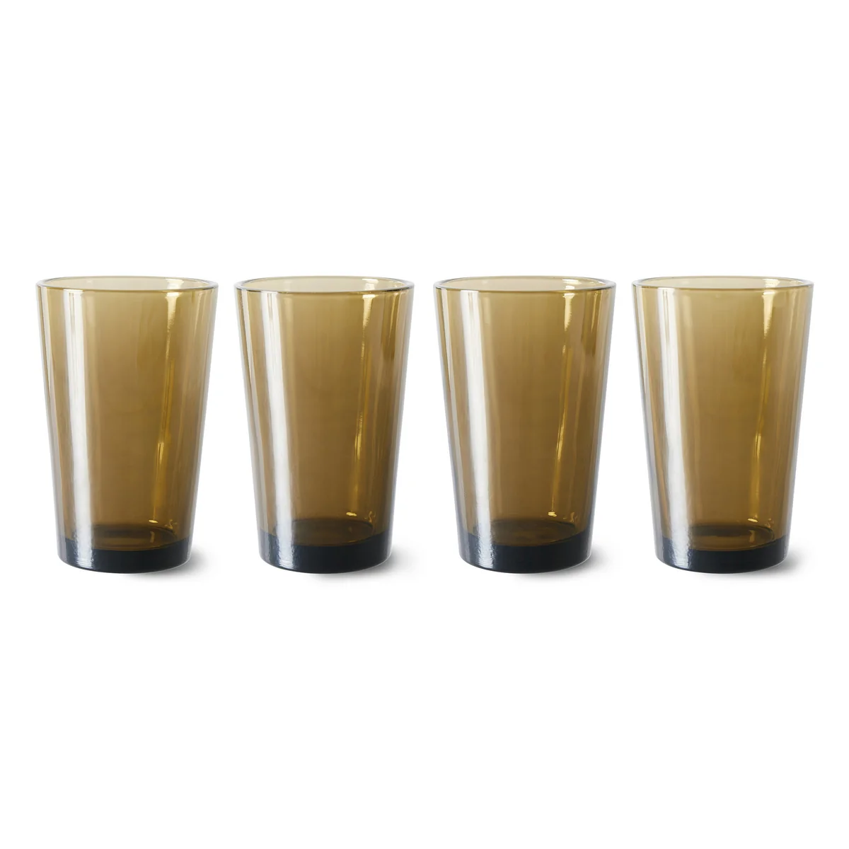 HKliving - 70's Verre Tasse à thé 430 ml, mud brown (set de 4)