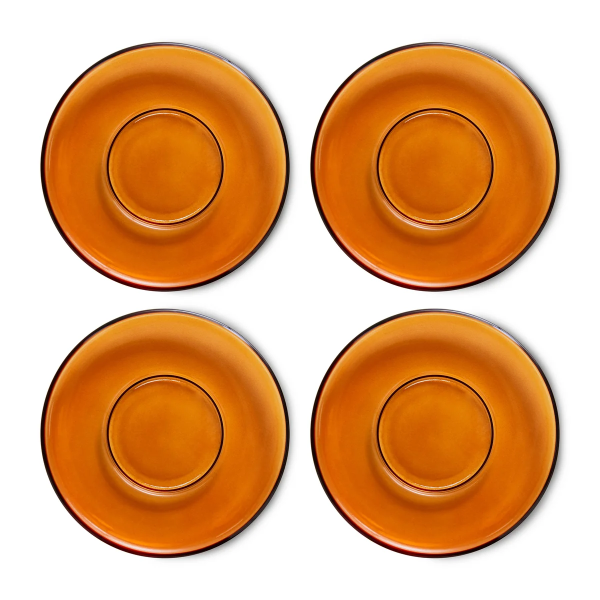 HKliving - 70's Soucoupes, amber brown (set de 4) HKliving - 70's Soucoupes, amber brown (set de 4)