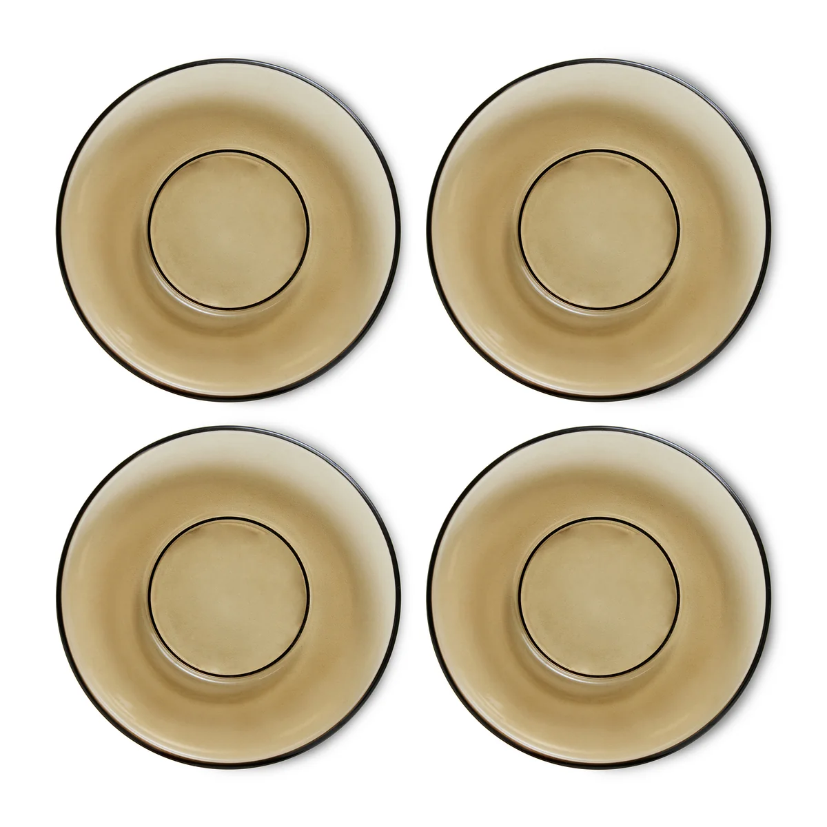 HKliving - 70's Soucoupes, mud brown (set de 4) HKliving - 70's Soucoupes, mud brown (set de 4)