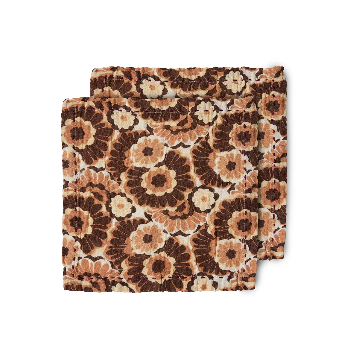 HKliving - Serviettes en coton, 30 x 30 cm, floral vintage (lot de 2)