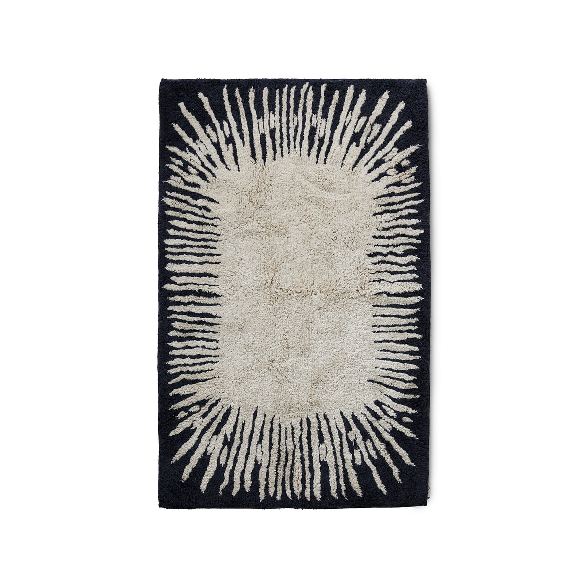 hkliving - monochrome tapis de bain, 75 x 120 cm, noir / blanc