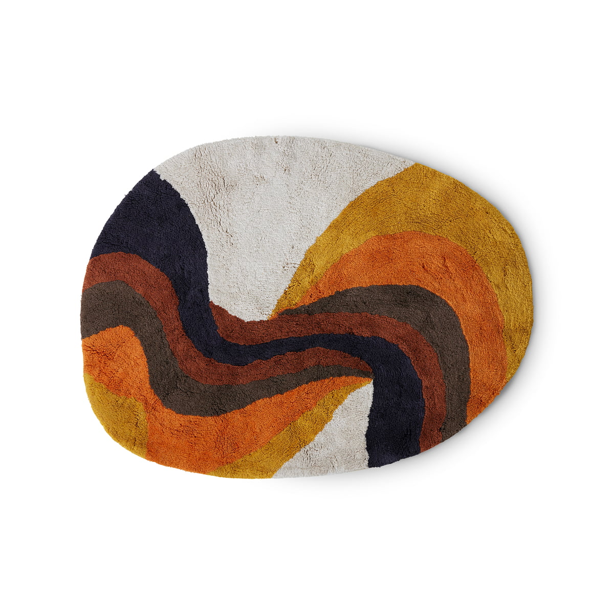 hkliving - retro swirl tapis de bain, 90 x 120 cm, multicolore