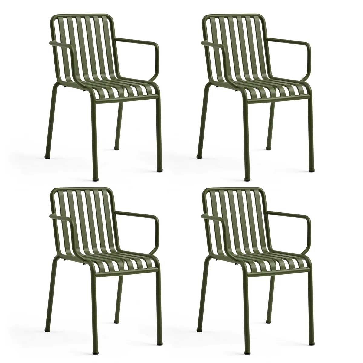 HAY - Palissade Chaise avec accoudoirs, olive (set de 4) HAY - Palissade Chaise avec accoudoirs, olive (set de 4)