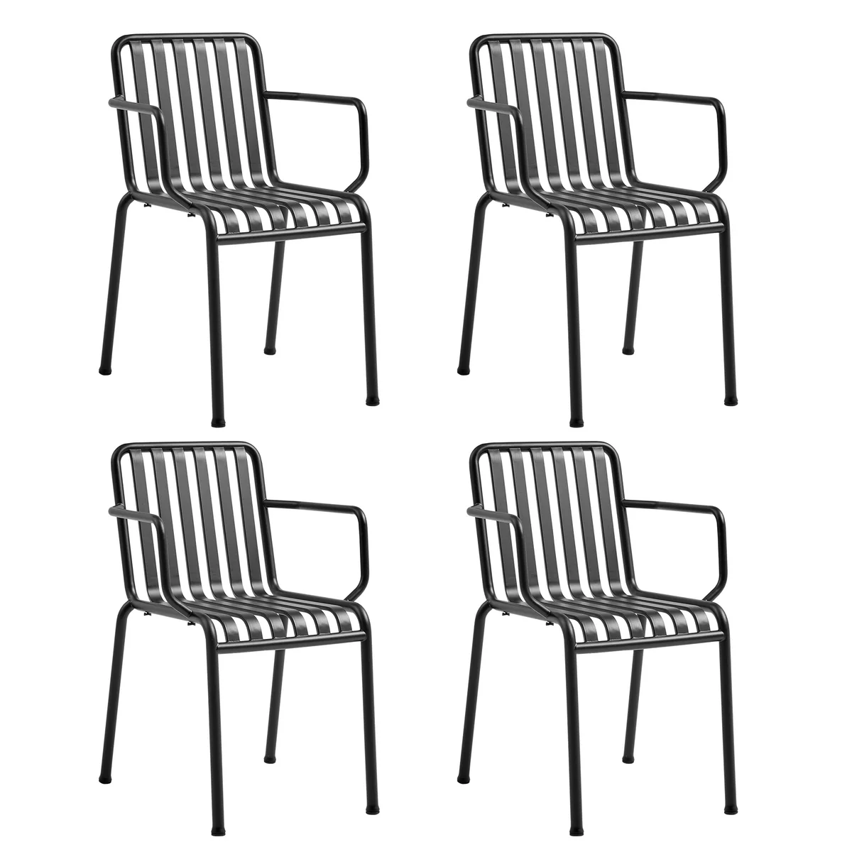 HAY - Palissade Chaise avec accoudoirs, anthracite (lot de 4) HAY - Palissade Chaise avec accoudoirs, anthracite (lot de 4)