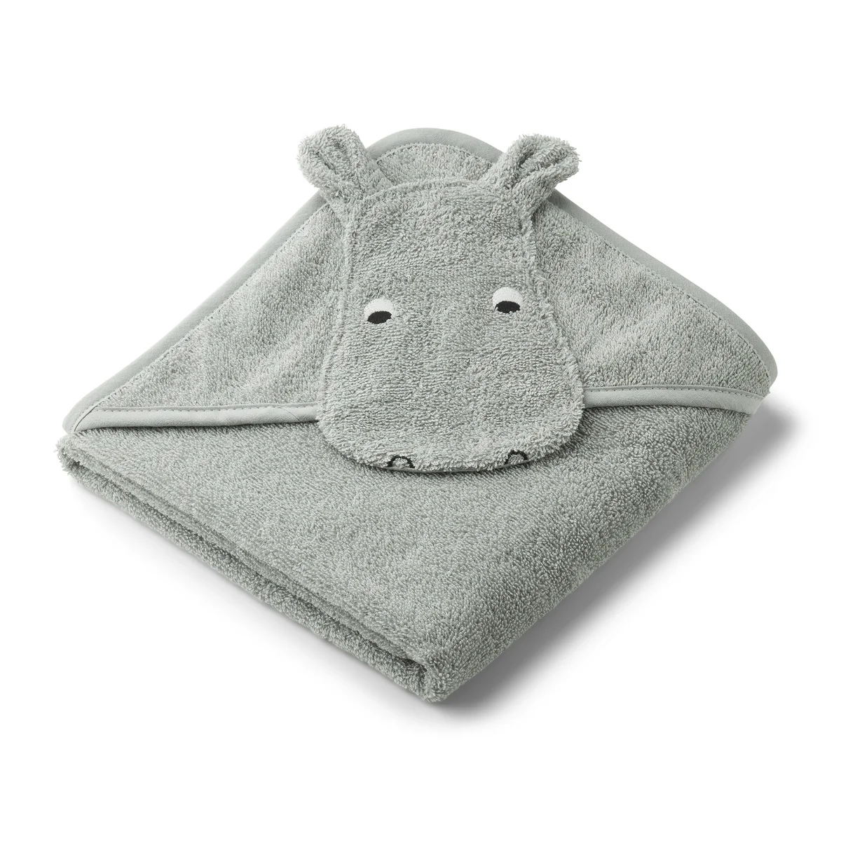 LIEWOOD - Albert Serviette de bain pour bébé avec capuche, Hippo, dove blue