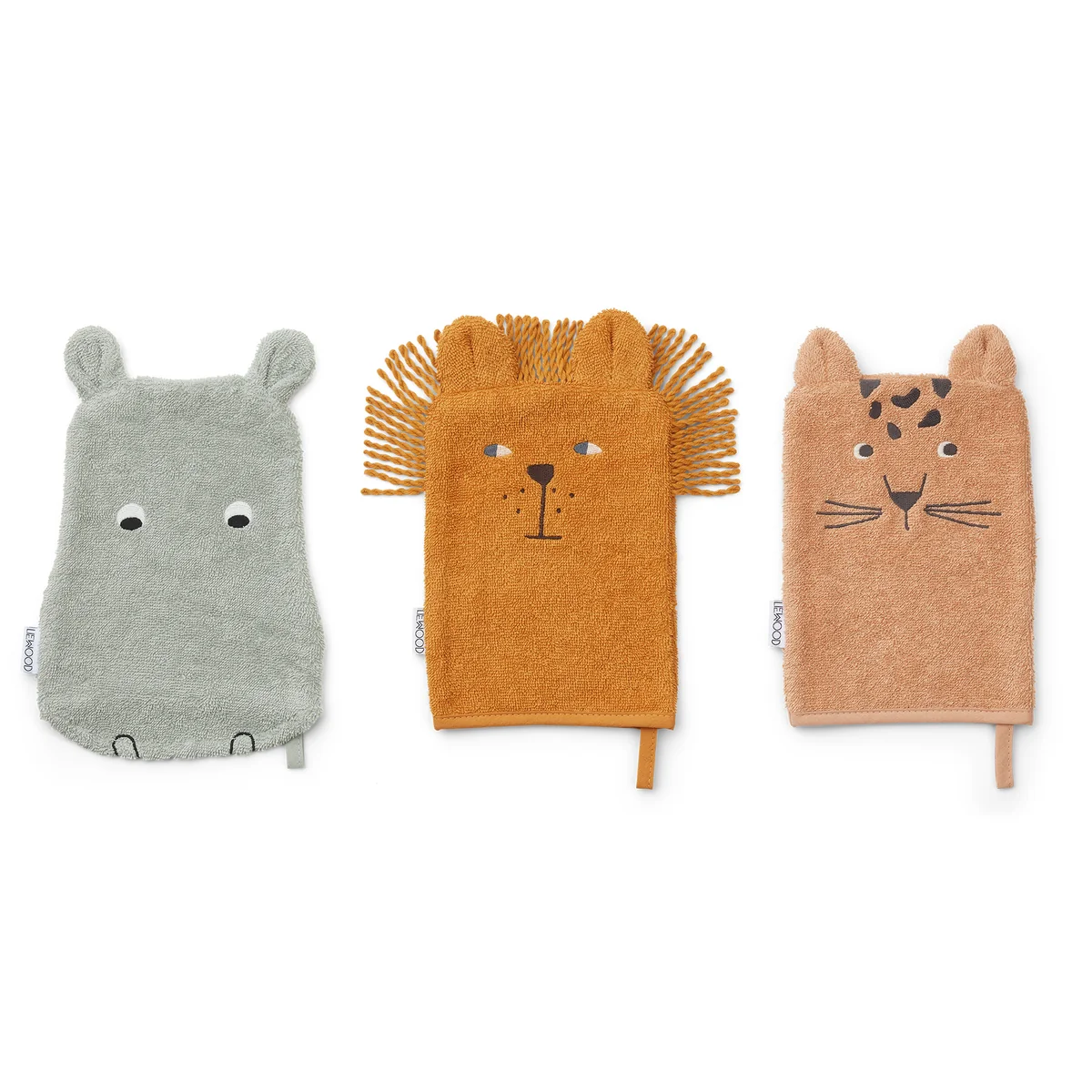 LIEWOOD - Sylvester Gant de toilette, Safari (lot de 3)