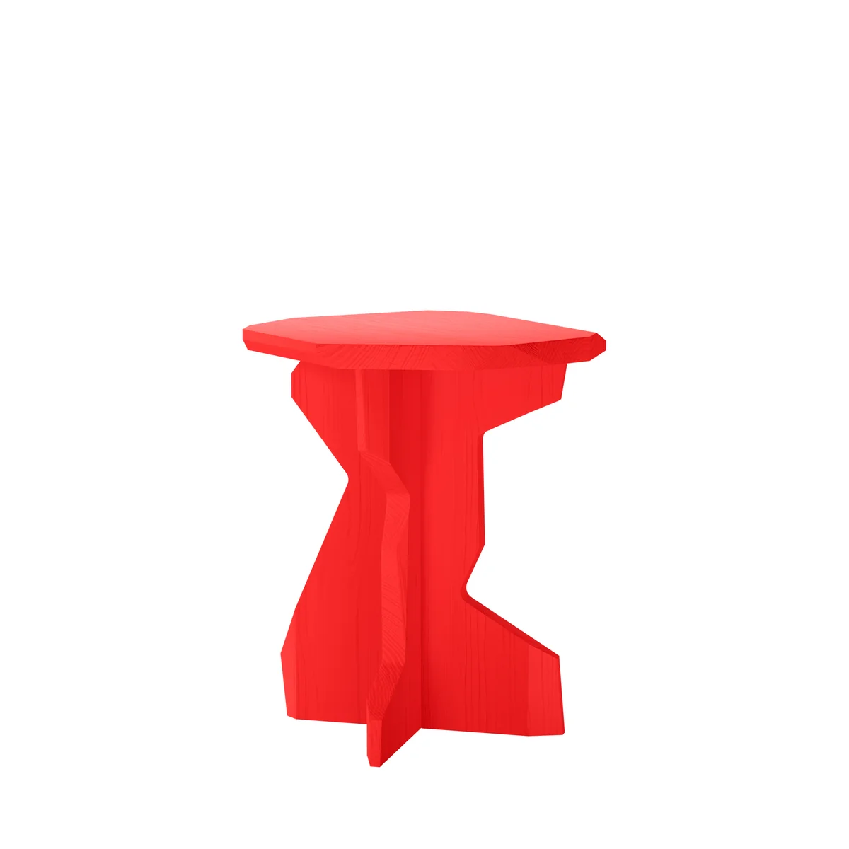 OUT Objekte unserer Tage - Fels Tabouret, frêne massif laqué, rouge vif