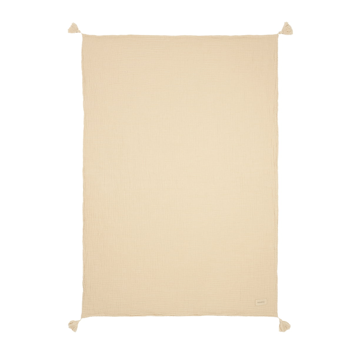 nobodinoz - wabi sabi couverture en mousseline, 65 x 100 cm, ginger