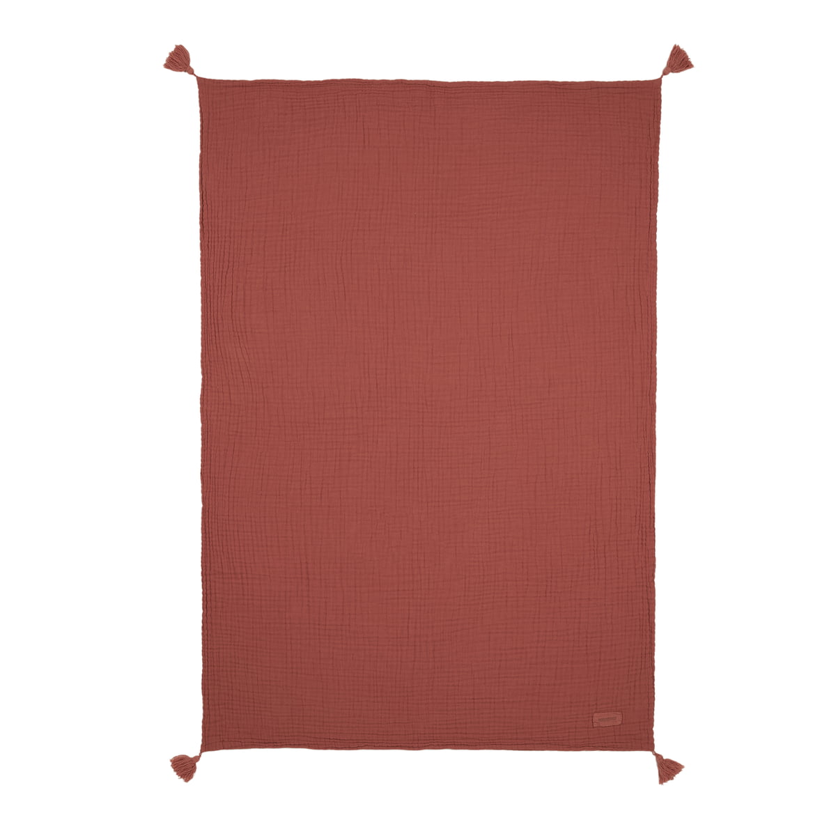 nobodinoz - wabi sabi couverture en mousseline, 65 x 100 cm, bois de rose