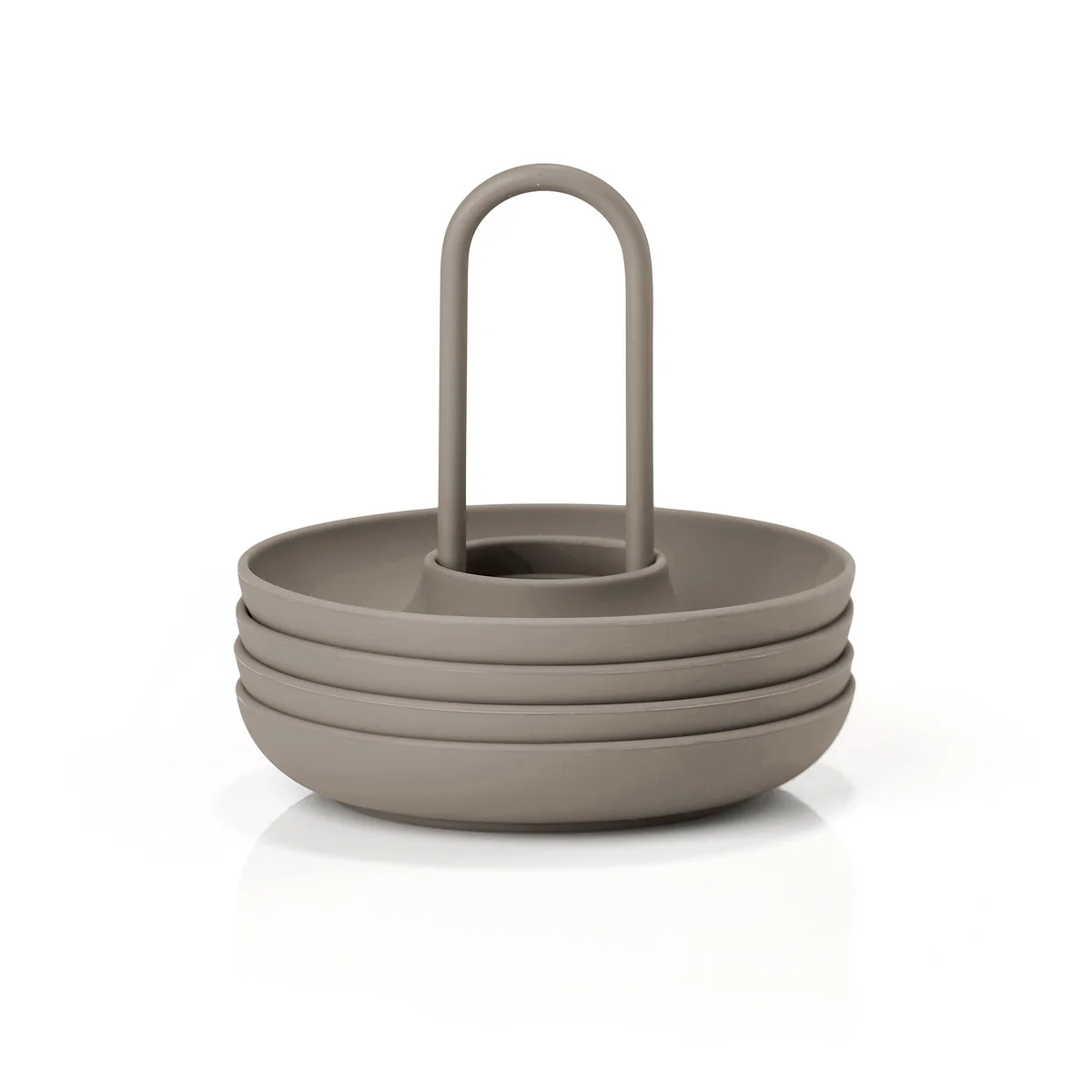 Zone Denmark - Singles Coquetiers avec support, taupe (set de 4) Zone Denmark - Singles Coquetiers avec support, taupe (set de 4)