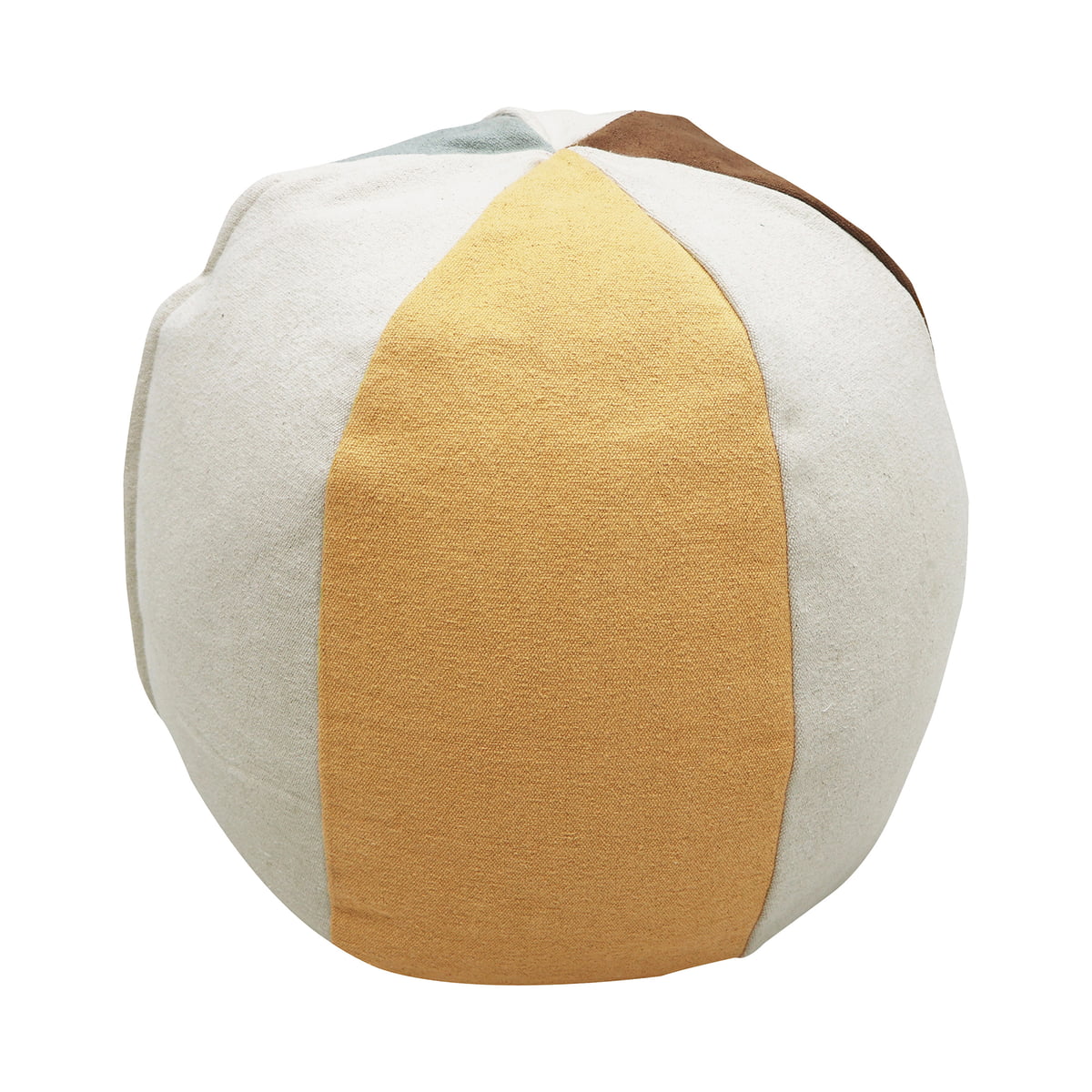lorena canals - pouf ball, ø 45 cm, naturel / brun / jaune