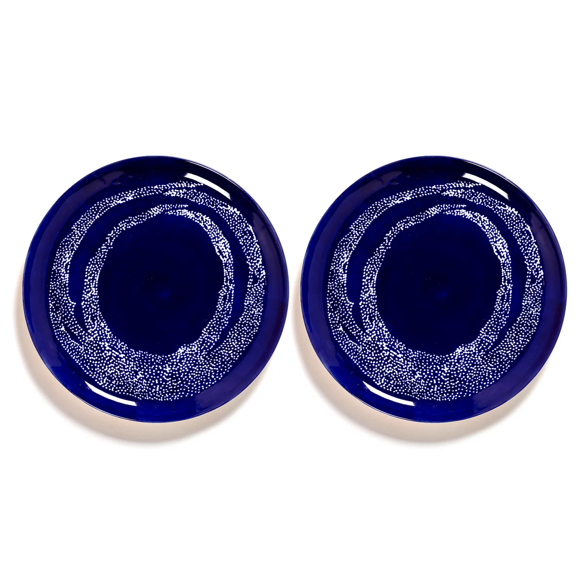 Serax - Feast Assiette, Ø 26,5 cm, bleu foncé / blanc à pois (set de 2)