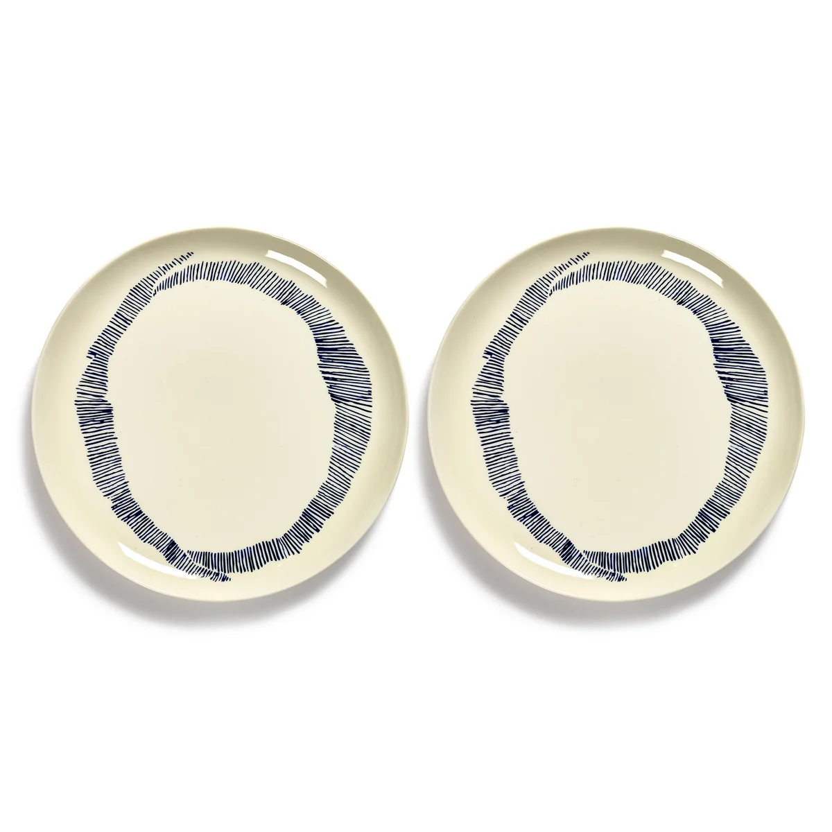 Serax - Feast Assiette, Ø 26,5 cm, blanc / bleu rayé (set de 2)