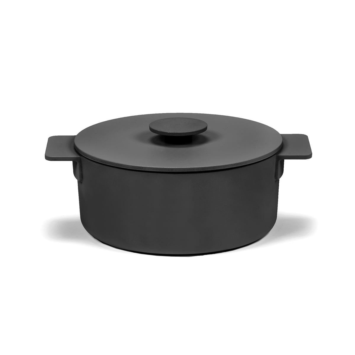 serax - surface marmite en fonte avec couvercle, 2 litres, noir