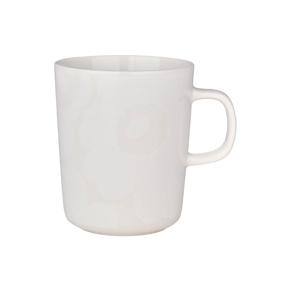 Marimekko - Oiva Unikko Gobelet avec anse, 250 ml, blanc / blanc cassé