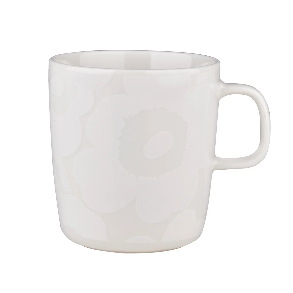 mekko - Oiva Unikko Gobelet avec anse, 400 ml, blanc / blanc cassé mekko - Oiva Unikko Gobelet avec anse, 400 ml, blanc / blanc cassé