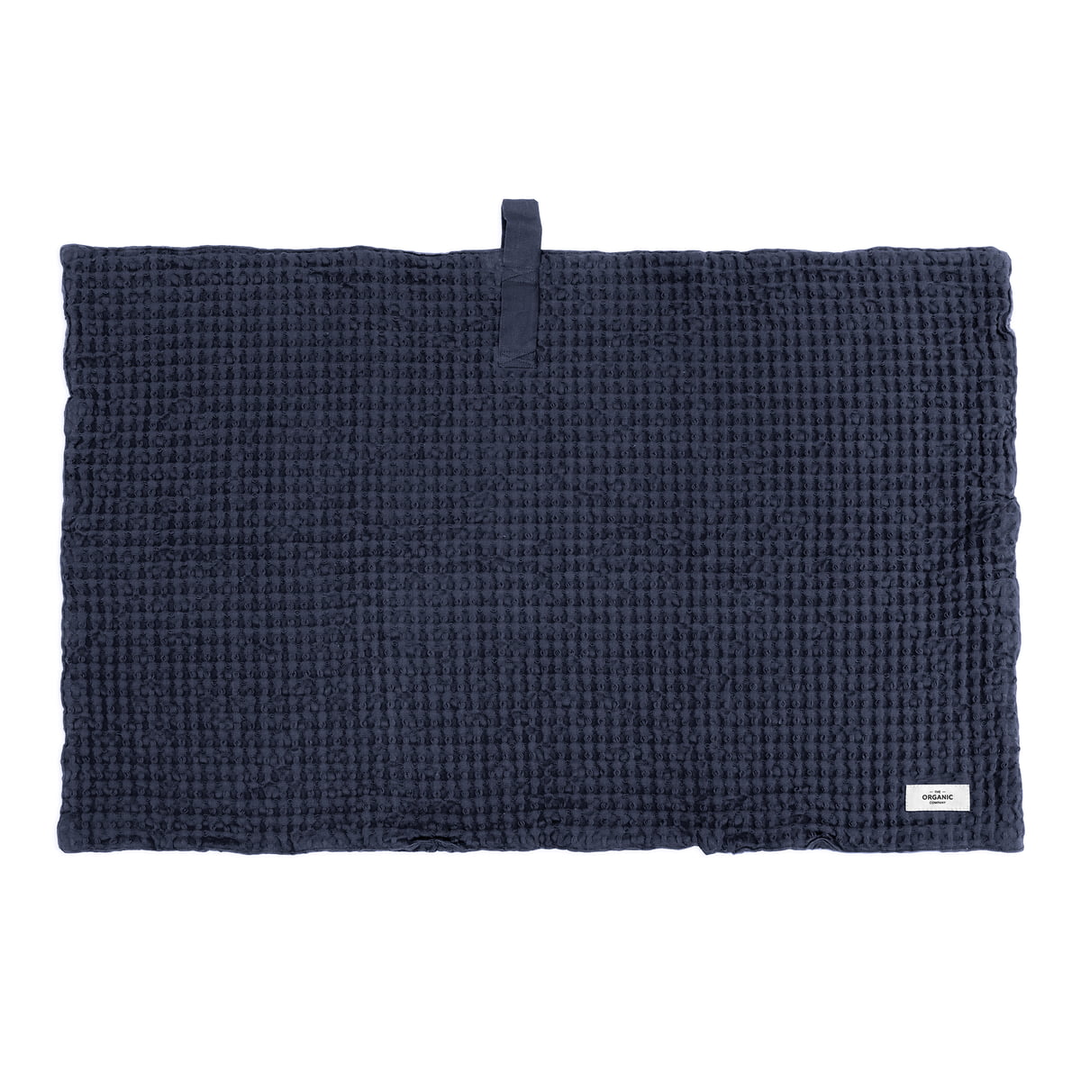 the organic company - big waffle tapis de bain, 55 x 80 cm, bleu foncé