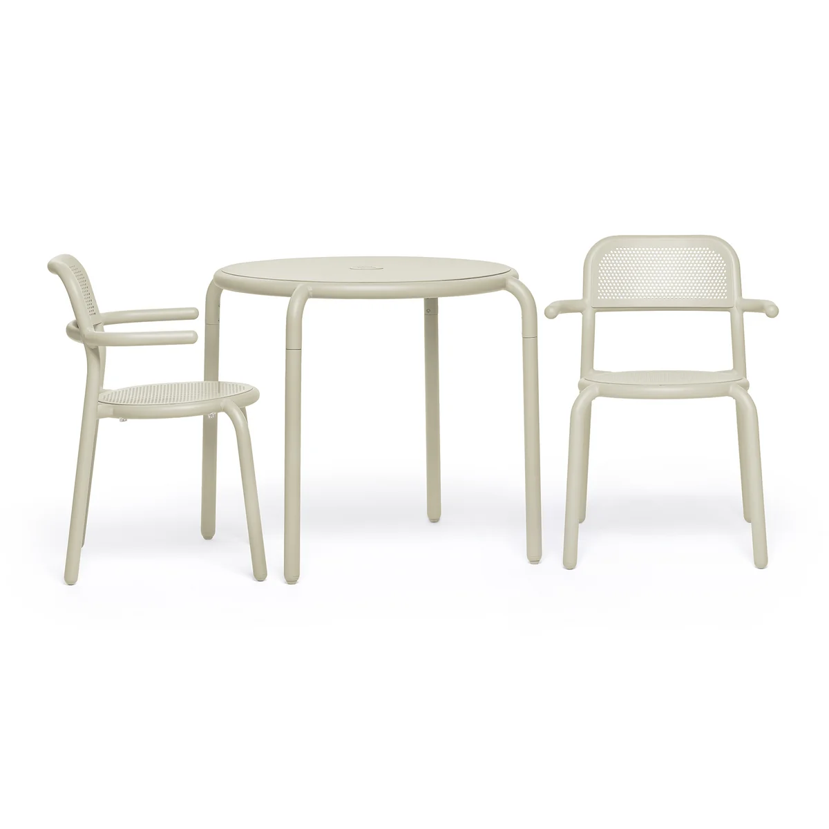 Fatboy - Toní Table de bistrot + chaise avec accoudoirs, desert (set de 3)