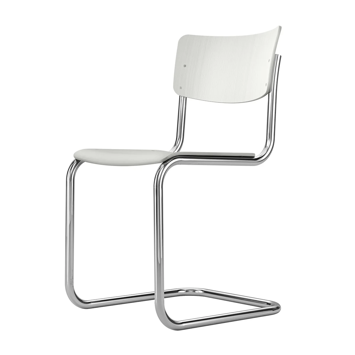 Thonet - S 43 Piétement luge, chrome / lasuré blanc TP 200 Thonet - S 43 Piétement luge, chrome / lasuré blanc TP 200